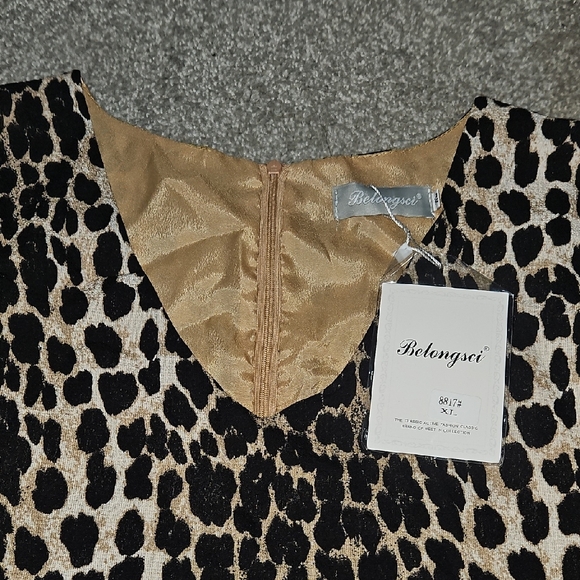 Plus size Chic Animal Print Mid sleeve V-Neck Dress size XL New with Tags - Picture 9 of 9